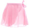 Ballettrock Rosa Wickelrock Tanzrock Mädchen Schnür Ballett Wickelrock Fließender Chiffon Tutu Rock für Kleinkinder Teenager Mädchen Ballett Rock Gymnastik Damen