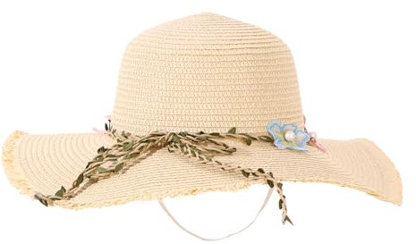 LY4U Damen Strohhut, Damen Sonnenhüte UPF 50, Sommer Strand Hut für Mädchen, Floppy Faltbarer Roll-Up Reisehut