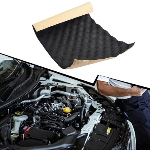 Mousse d'isolation acoustique de 2 cm d'épaisseur pour voitures, idéale pour réduire le bruit du moteur et du vent (50 x 80 cm)