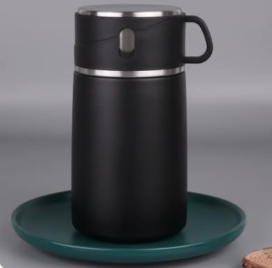 Stainless Steel Vacuum Insulated Food Container, 800ml, Double Wall, Wide Mouth, Black