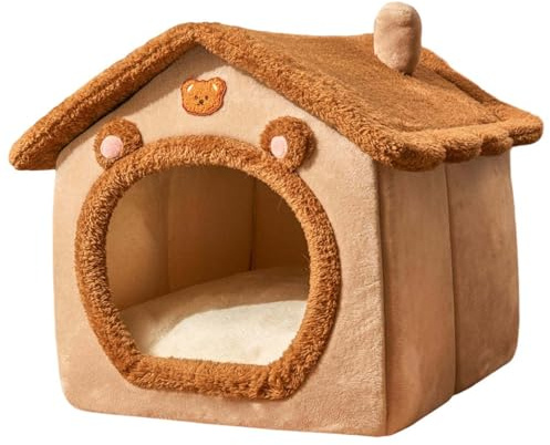 Casa para Gatos | Cama de Felpa Calentita para Invierno,Refugio Invernal Encerrado para Animales Pequeños Perro Conejo - Sala de Estar Dormitorio Balcón Invierno Navidad