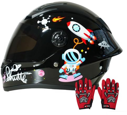 Barn Motocross Integralhjälm ECE 22.06 Godkänd Skoterhjälm Motorcykel Barnhjälmar Motorcykel Barn Moto Säkerhetshuvudbonad Barn 4-12 År 9,S/(47~58cm)
