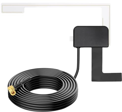 LUDHEP Antenna DAB per auto con connettore SMB, per autoradio DAB, Antenna attiva da 3 m a montaggio su vetro, autoradio per auto