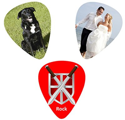 PERSONALISED Guitar Plectrum Pick Your Picture Photo Text Logo Band Gift Custom printed both sides