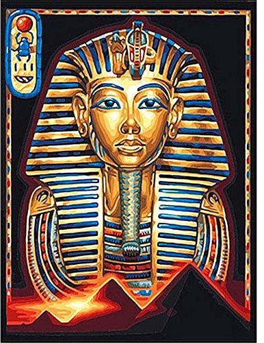 YSCOLOR Diamond Painting Rund 5D Diamant DIY Malerei Pharao Ägyptische 3D Runde Stickerei Kreuzstich Mosaik Malerei Dekor 30 x 40 cm