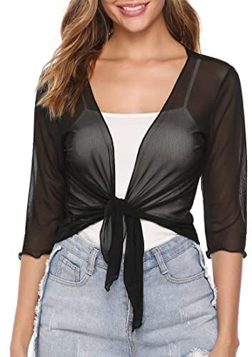 Gyabnw Bolero Donna Maniche 3/4 Cardigan Corto Leggero