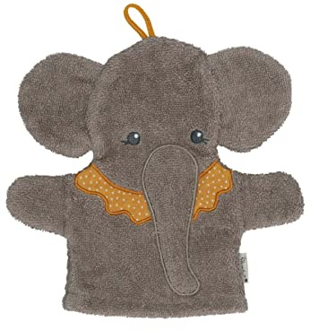 Sterntaler Baby unisex tvätthandske Baby GOTS lek- och tvätthandske elefant Eddy – tvättlappar barn, babytvättlappar – grå