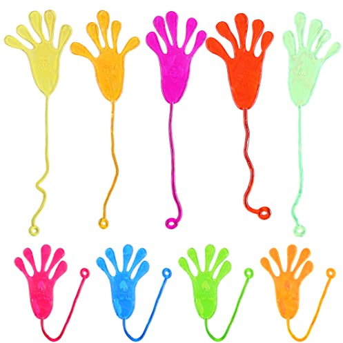 JSMTKJ 50 x Klatschhand Kinder Bunte Glibberhand Mitgebsel Klatschhände Kindergeburtstag kleine Geschenk Party Mitgebsel