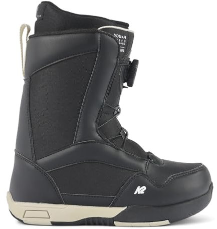 K2 You+H Youth Snowboard Boots, Black, 4