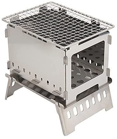 NEWCES Barbecue Desk Mini Grill Folding Camp Stove Stainless Steel BBQ Grill ?Small Portable Backpacking Stove for Hiking Camping Survival Tabletop Barbecue