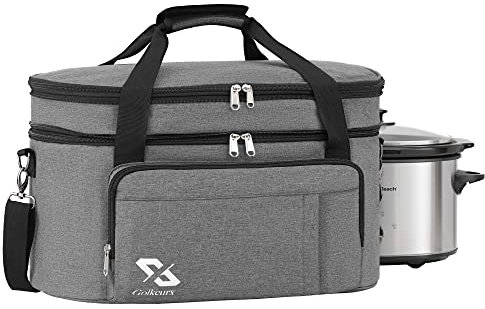 Golkcurx Slow Cooker Bag for Crock-Pot 6-8 Quart Grey