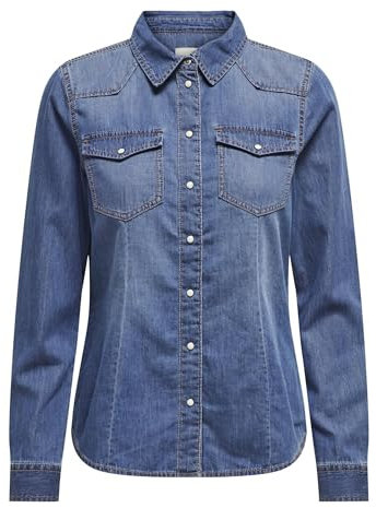 Only ONLALEXA L/S DNM Shirt FS Noos, Blouse Femme, Medium Blue Denim,