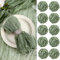 Nuenen 36 Pcs Cheesecloth Gauze Napkin Rustic Boho Wrinkled Dinner Decorative Cloth Napkins for Home Wedding Party Dinner Table Valentine Gift Decoration, 19. 7 x 19. 7 Inch(Beige)(Sage Green)