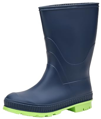 Realpaks Bottes en caoutchouc pour femme - bottes imperméables en PVC pour extérieur - jardin et cour avec semelle antidérapante robuste - idéales pour la pluie - la boue et toutes les saisons Bleu