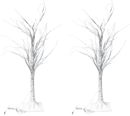 DOITOOL 2piezas Adorno Luminoso De Lámparas Diseño De Árbol Decoración De Mesa Para San Valentín y Cumpleaños