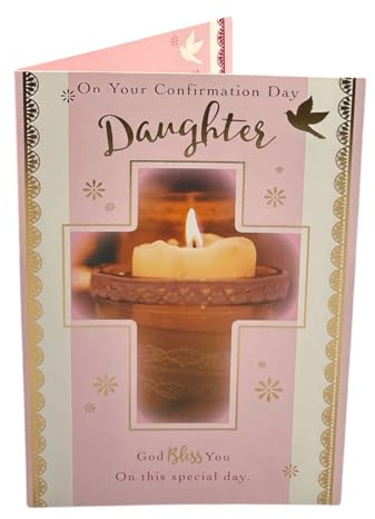 Daughter On Your Confirmation Cross & Candle Design Religious Card