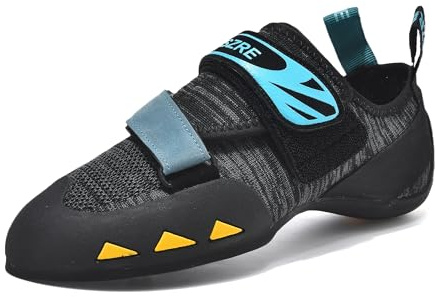 MASZRE Rock Climbing Shoes Indoor Bouldering Sneakers Lightweight Mesh Breathable Climbing Shoes for Men Women (39,Black Blue)
