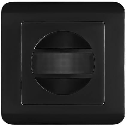 Miratic Rilevatore di Movimento da Incasso Scatola Ø60 mm - 2 Fili 160° Portata: 9m Compatibile con LED: 5W-75W Regolazione TIME e LUX IP20 (nero)