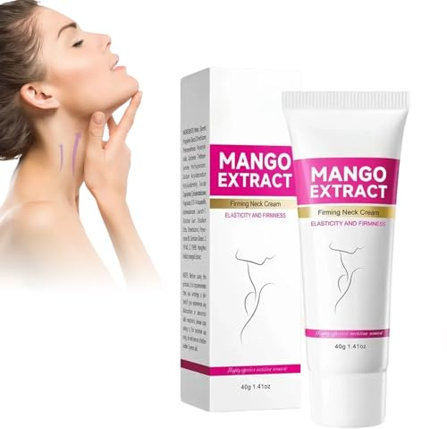 HOUSN Crema Cuello y Escote Reafirmante Crema Antiarrugas para Mujeres Hidratante Intensa Anti-Grietas con Fragancia de Mango para Piel Firme y Suave del Cuello