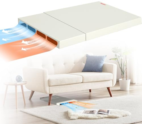 Hometu Air Vent Extender for Under Furniture - Metal Material, Heat Resistant,Durable,Sturdy and Stable Adjustable Length， Floor Vent Deflector Extender for Sofas, Beds, Wardrobe and Bookcases