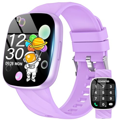 Ucani Smartwatch Bambini, Orologio Fitness Tracker 1.75 con 100+ Modalità Sportive, Contapassi/Sonno/Cardiofrequenzimetro, Giochi, Sveglia, IP68 Regalo per Bambino Bambina Ado 10-18 (Viola)