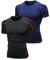 Niksa 2 Pack Short Sleeve Sports T-Shirts Mens,Compression Clothing Running Shirts Base Layers Top,Fitness Athletic Training Workout Gym Clothes for Men (L, Black Red&Navy Blue)