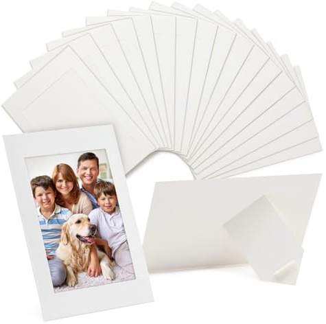 50-Pack White Paper Picture Frames, 10.2 x 15.2 cm Photo Cardboard Easels for DIY, Hanging, Classrooms