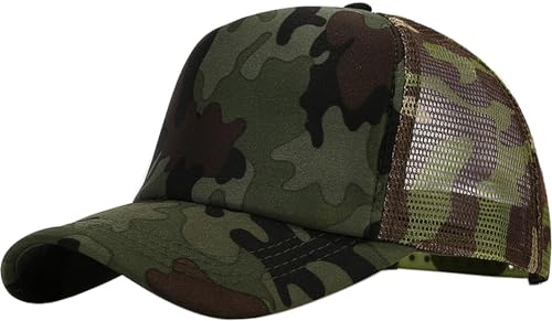 Malaxlx Camouflage Baseball Cap Damen Herren Kappe Verstellbar Baseballkappe Draußen Sun Mützen Visoren Athletic Baseball Fitted Cap Trucker Cap