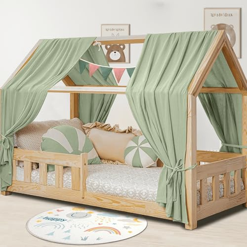Decoración para cama de casa, dosel y banderín, 2 doseles de cama, para niños y niñas, 67 x 320 cm, color