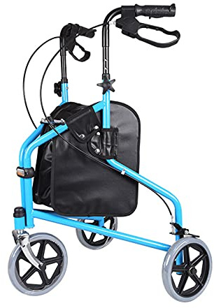 Déambulateur – Léger et pliable à 3 roues pour personnes âgées, hommes, femmes – 3 roues robustes pour intérieur/extérieur