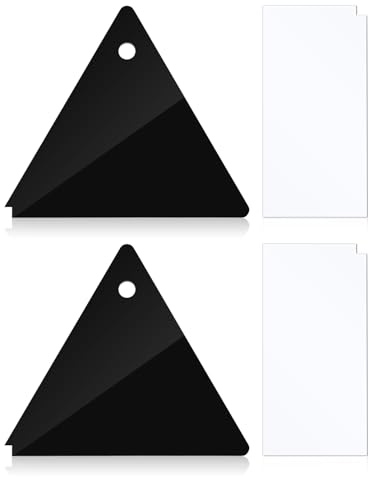 lasuroa 4pcs Snowboard Wax Scraper, Plastic Triangle & Rectangle Ski Wax Scraper Remover Ski Base Cleaner Tool for Outdoor Sports Skiing Snowboard Extra Wax Removing