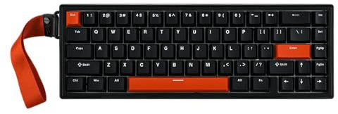 EPOMAKER HE68 Kabelgebundene Magnetische Gaming-Tastatur, 8K Polling-Rate, 0,125ms Latenz, RGB-Backlight, Gasket-Mount, USB-A to C, Tragbar für Mac/PC/PS/Switch (Schwarz&Rot)