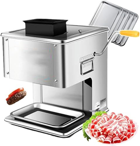 LLHTTDMBDFC Cortadora De Fiambre, Cortafiambres, Máquina trituradora de Carne, máquina cortadora de Carne eléctrica/Manual for Carne o Verduras, con Cuchillo Opcional(3.5mm)