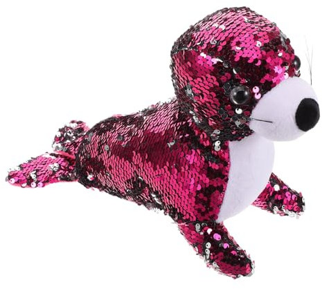 SOPOTUTU Wendbarer Seelöwe Aus Plüsch Mit Pailletten Plüsch-Meerestier Mit Großen Augen Dekoratives Meerjungfrauen-Thema Stofftier Zum Spielen Und Liebhaben