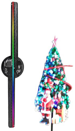 Proyector De Holograma De Ventilador 3D, Ventilador Holográfico 3D - Holograma De Ventilador LED A Todo Color De 16,5 Pulgadas Con 244 Luces LED,Resolución 2000x224, Proyector Navideño, Pantalla De An