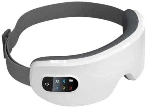 Masajeador de ojos, máscara para dormir, máscara de ojos calentada, con cuatro niveles de calor y modos calmantes de vibración duales, alivia la fatiga y mejora la circulación sanguínea