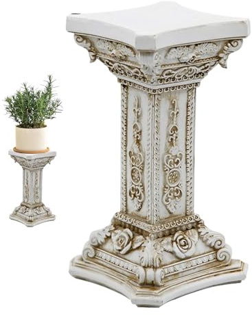 Tktouci Roman Pillar Stand, Greek Column Pedestal Statue, Vintage Resin Sculpture Display Ornament for Garden Outdoor Kitchen Dining Table Party Ceremony Event