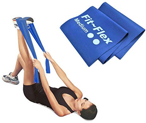Fit-Flex Resistance Exercise Band - 2m Length - 3 Flex Options – Pilates, Yoga, Rehab, Stretching, Strength Training (Medium)