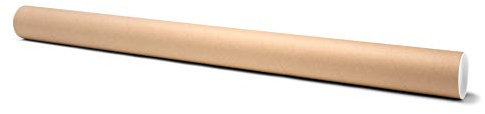 Runde Versandhülse, bis DIN A0+, Versandrolle als Verpackung für Zeichnungen und Poster, mit Deckel, Durchmesser 8,0 cm x 105,0 cm, braun
