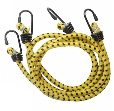 SET 2 PEZZI CORDA CAVO ELASTICO CON GANCI 150 CM. DIAMETRO 10 mm SET 2 PEZZI