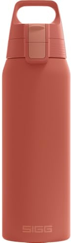 SIGG - Isolierte Trinkflasche - Thermosflasche Shield Therm One Eco Red kohlensäurehaltige Getränke - Auslaufsicher - Spülmaschinenfest - BPA-frei - 90% recycelter Edelstahl - Rostrot - 0,75L