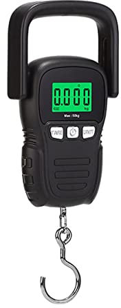 OUSIKA Bilancia pensile digitale Sensore ad alta precisione 50 kg / 110 lb Bilancia portatile intelligente for gru for bagagli/frutta e verdura Bilancia (Color : Schwarz, Size : B)