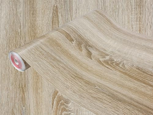DecoMeister Vinilo Adhesivo Para Muebles Pared Cocina Imitación de Madera de Roble Sonoma Claro Papel Autoadhesivo Para Forrar En Rollo Lámina Decorativa Decoración Para Puertas Armarios 90x25 cm