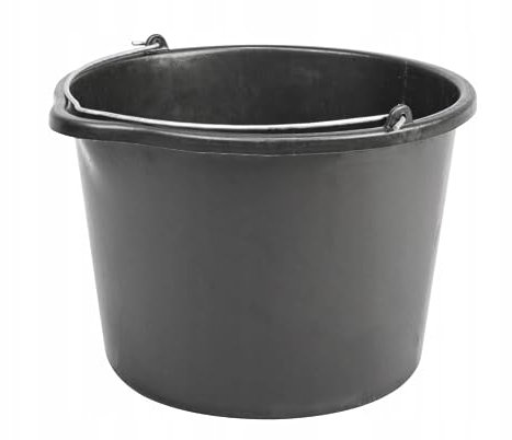 Plastic Bucket Black Heavy Duty Standard Builders Equestrian Plastic Storage Bucket With Strong Handle & Spout for Food Storage, Garden, Cleaning, Kitchen- Versatile – Colourful - Black 20L (1)