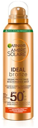 Garnier Ambre Solaire - Ideal Bronze - Brume protectrice invisible - Très Haute Protection FPS50+ – Visage et Corps - 150 ml