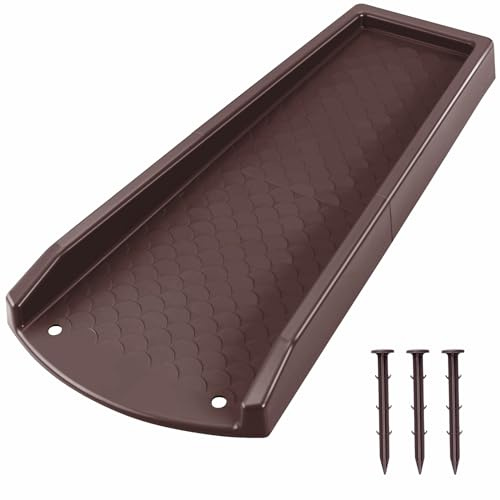 Ogutter Splash Blocks for Gutters Downspouts, 24 Downspout Extensions for Rain Water Drainage, Thickened Gutter Splash Guard with Fixing Piles(1 Pack, Brown)
