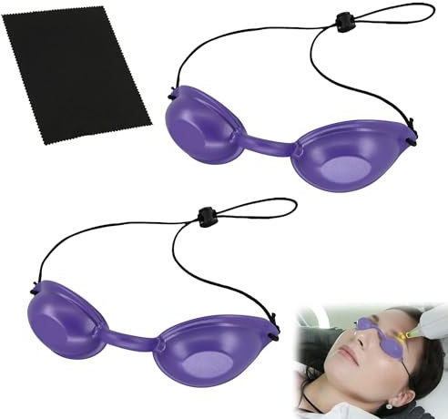 Gafas de Bronceado, Gafas de Belleza, 2 pieza Seguridad Ajustables Protección Ocular, Gafas Solarium, Gafas Seguridad Uv Solarium para Tratamiento Cosmético con Láser, Depilación IPL, Protección UV