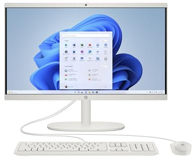 HP All-in-One 22-dg0014ns - Ordenador de 21.5 (Intel N100, 8GB RAM, 256GB SSD, Intel UHD Graphics, Windows) - White - Teclado QWERTY Español