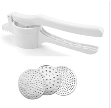 Farberware Professional Potato Ricer, 3 Interchangable Stainless Steel Ricing Disc Sizes, Large Capacity Ricer