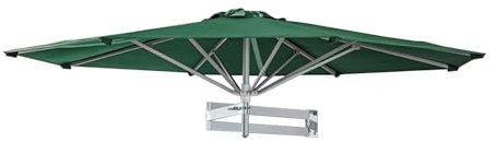 WOLWES Wall Mounted Patio Umbrella, Tilt Sunshade,Large Outdoor Umbrellas, Adjustable Wall-mounted Shading Umbrellas,Suitable For Gardens,Courtyards, Balconies, Etc.(Green,250cm)